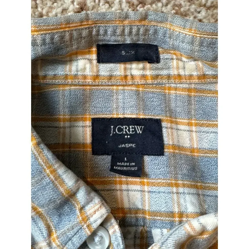 J. CREW JASPE SLIM buttoned shirt, Size Large. Flannel print cotton shirt